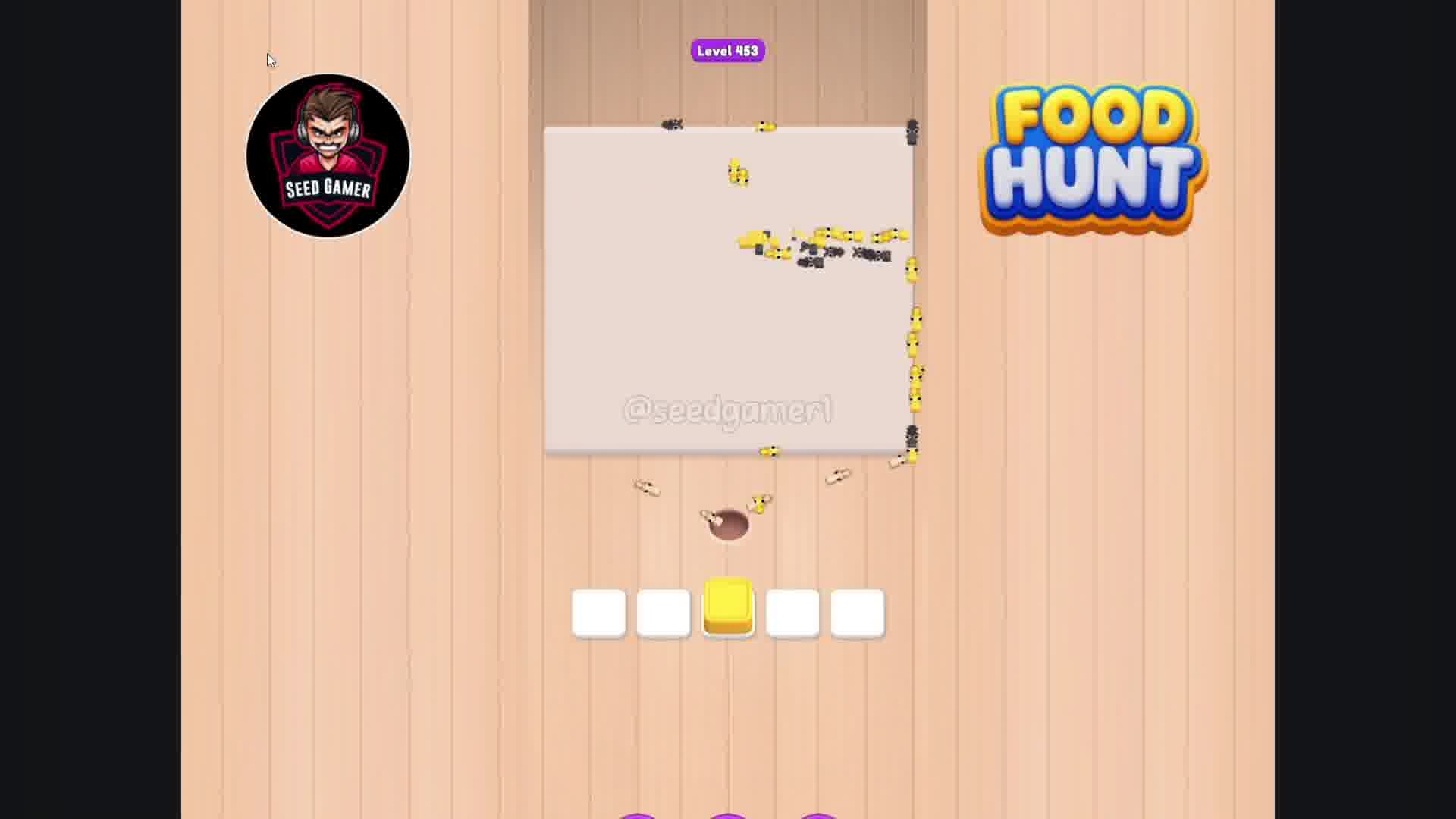 Empty board — every pit filled, level 240 cleared.
